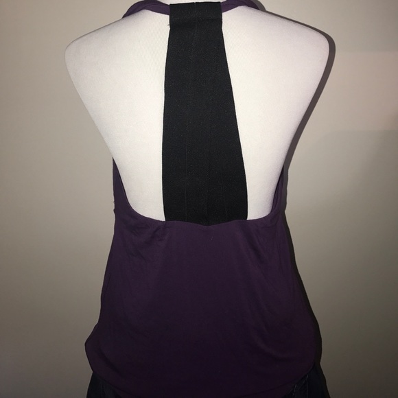 LaRok Athena Halter Plunge top in Purple. - Picture 3 of 4