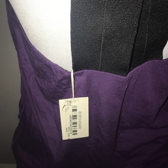 LaRok Athena Halter Plunge top in Purple. - Picture 4 of 4