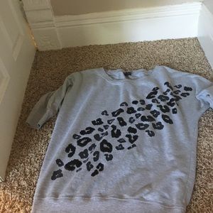 Leopard print short sleeve shirt