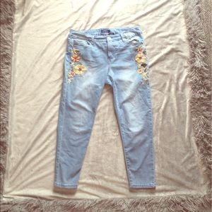 Floral jeans