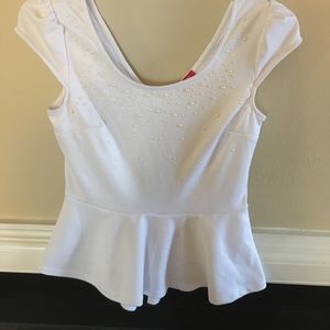 White peplum top
