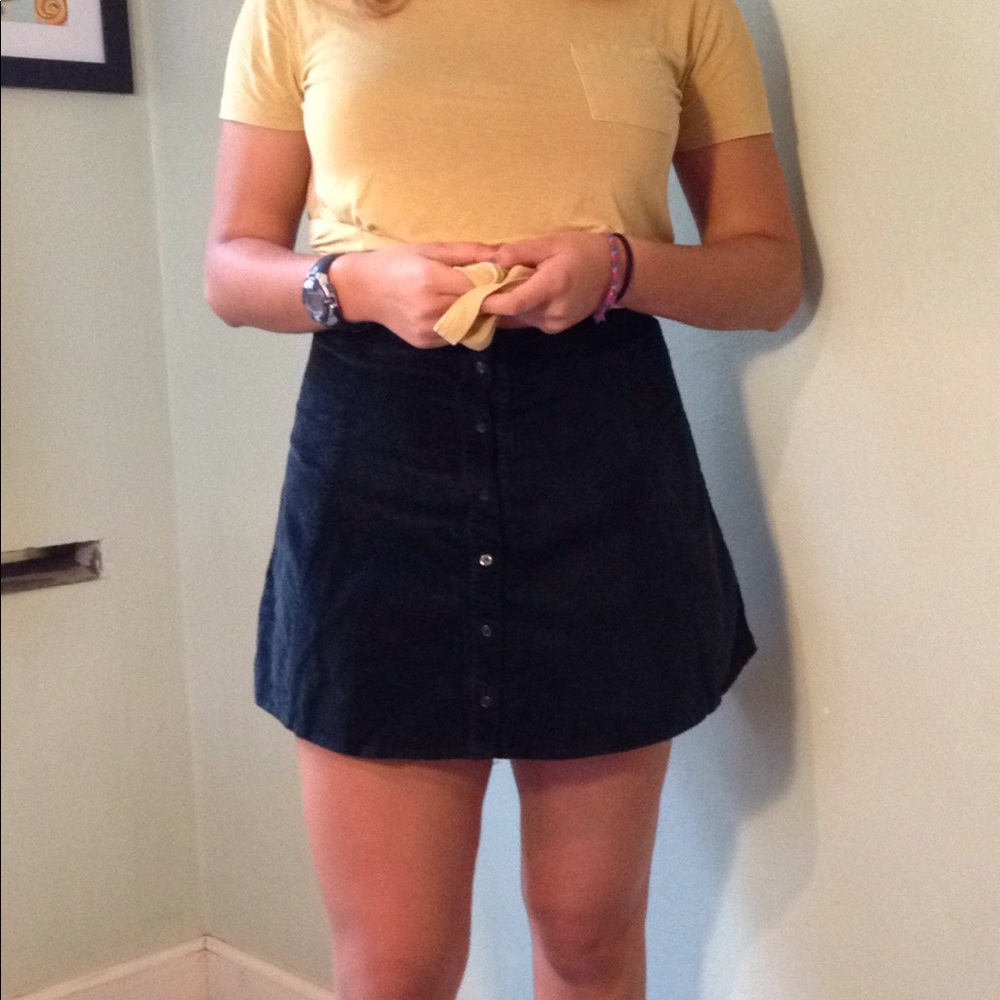 Brandy Melville black corduroy black  skirt.