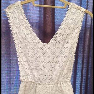 TOPSHOP petite lace tie-back romper