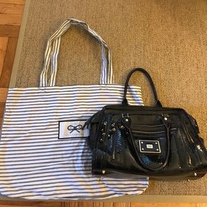 Anya Hindmarch Navy Blue Patent Leather Bag