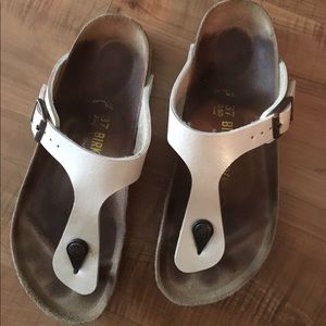 Lace white birkenstocks size 7