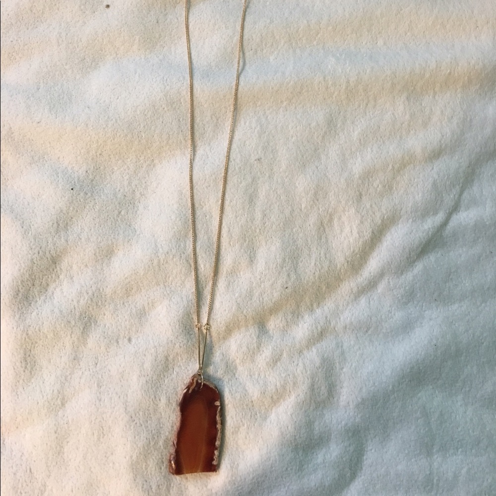 Stone long necklace
