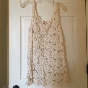 Cream Crochet Tunic/Cover Up