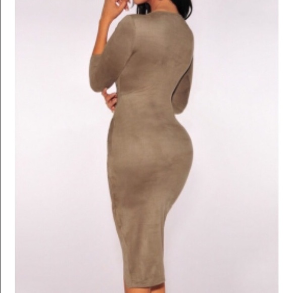 Asymmetric suede dress size S - Picture 2 of 2