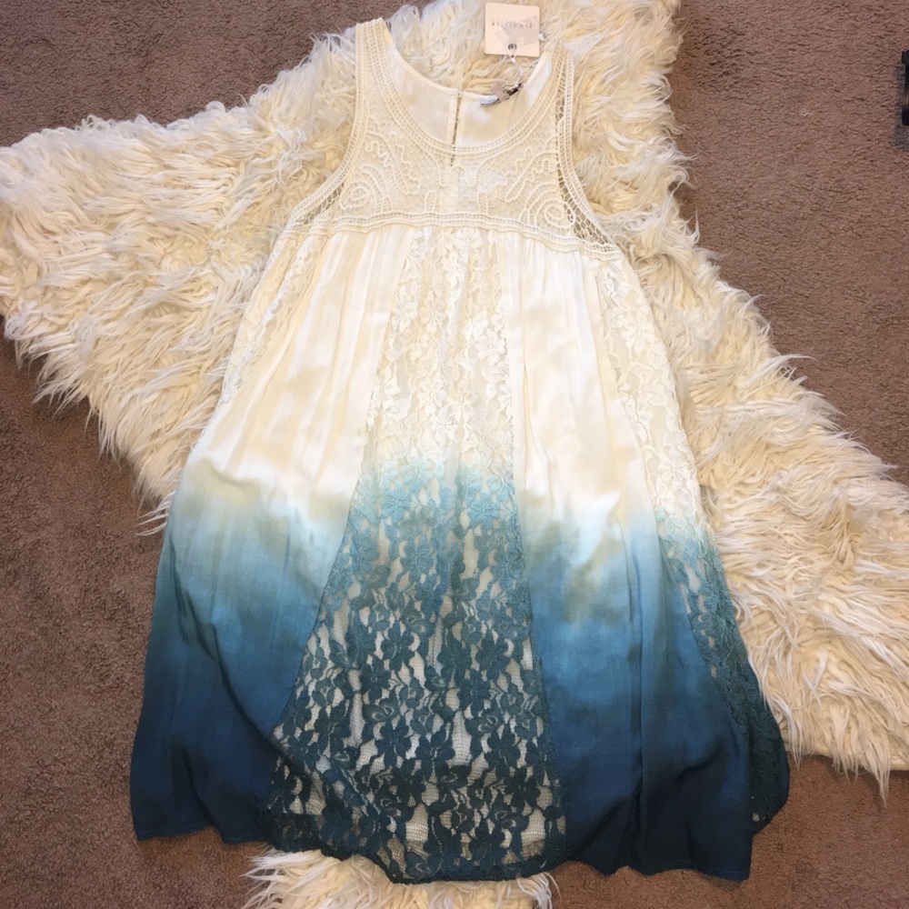 White to blue hombre dress