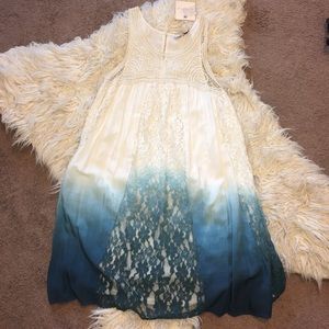 White to blue hombre dress