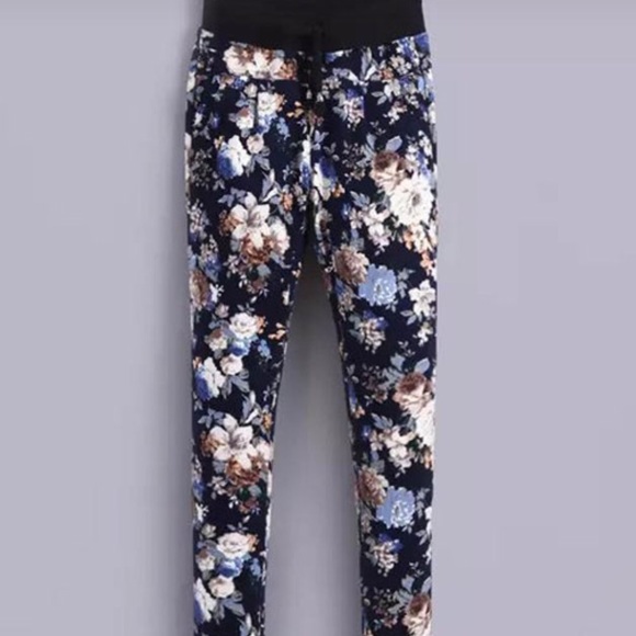 Floral slim pants XL - Picture 1 of 1