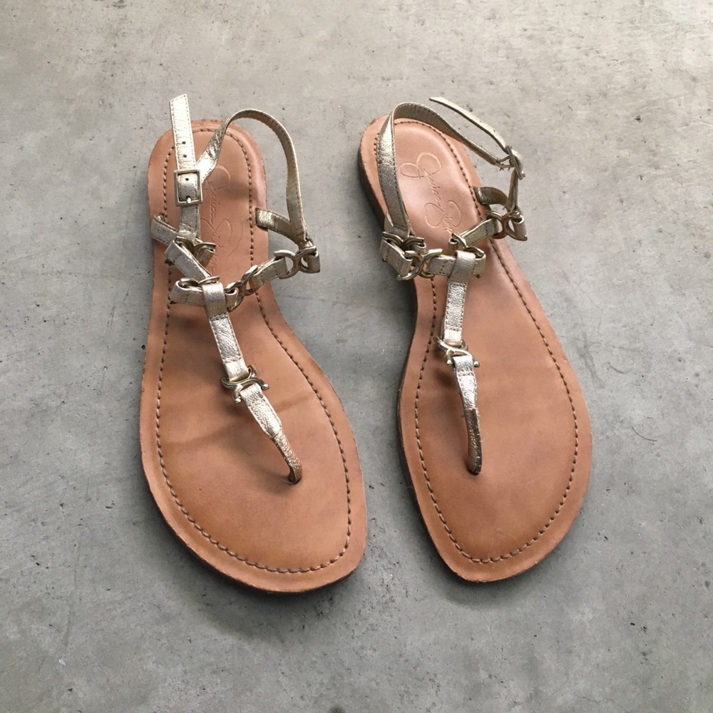 Jessica Simpson Champagne Sandal gold detail