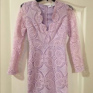 Missguided Lilac Long-sleeved Dress (Size: US 4)