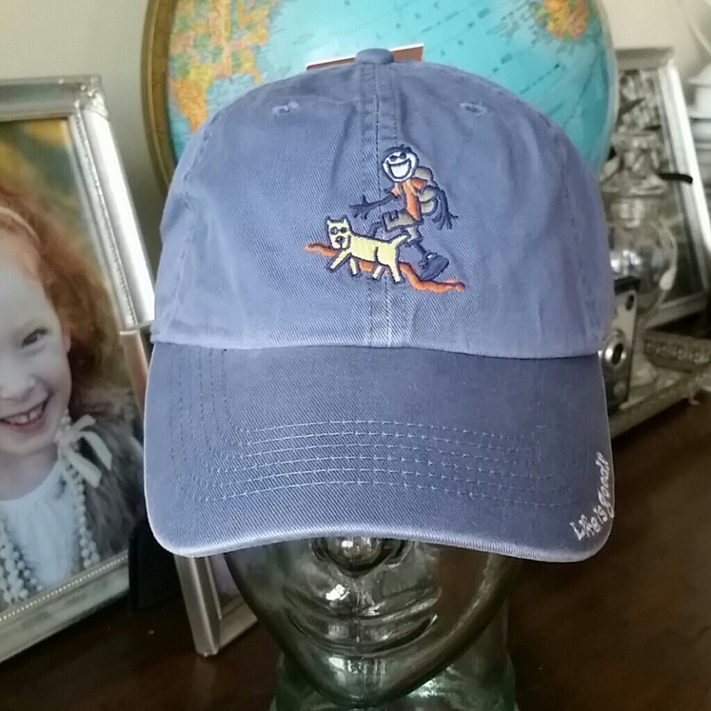 Life is good blue hiker and dog hat new with tags