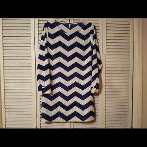 My Story Navy @ White Chevron Size Large Dress
