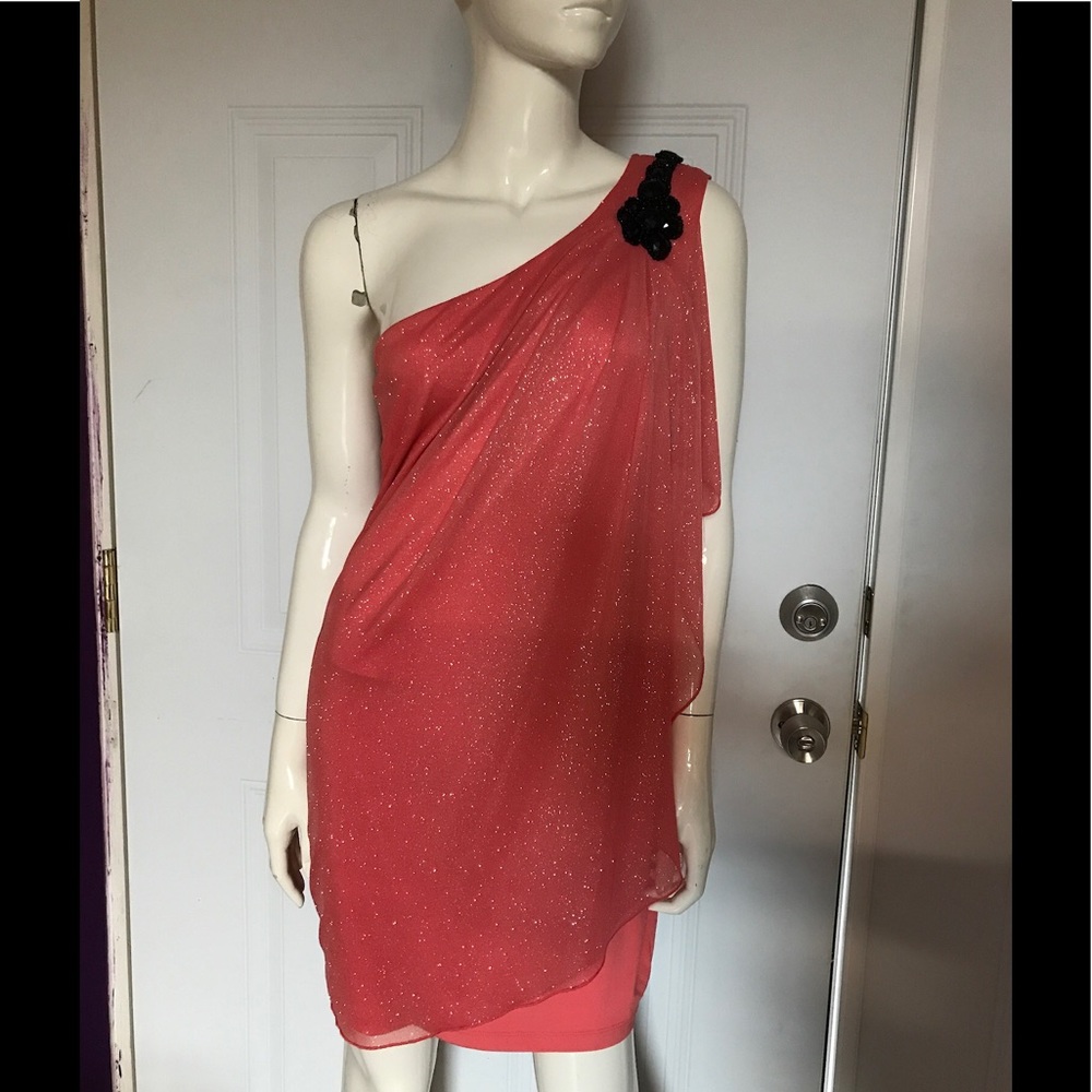 Melon Glittery Dress Large