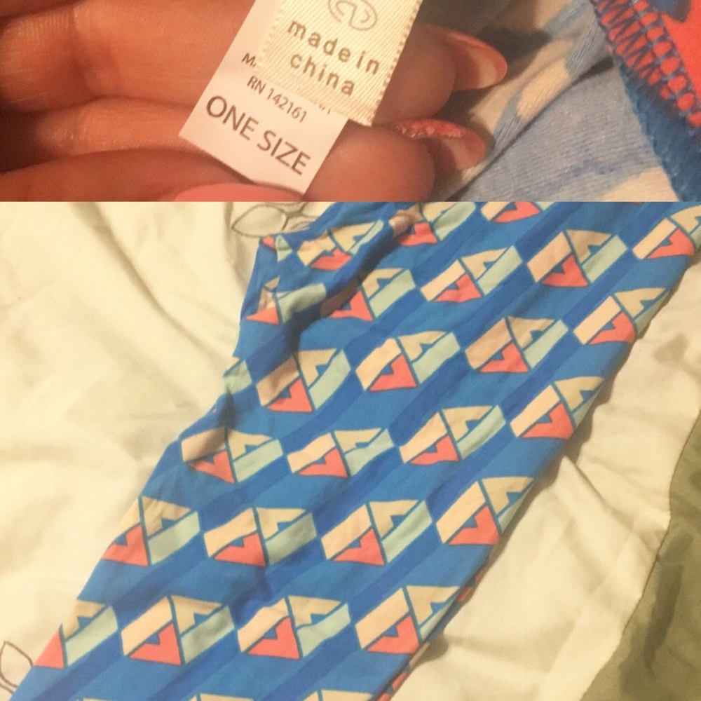 LulaRoe OS Blue leggings NEW