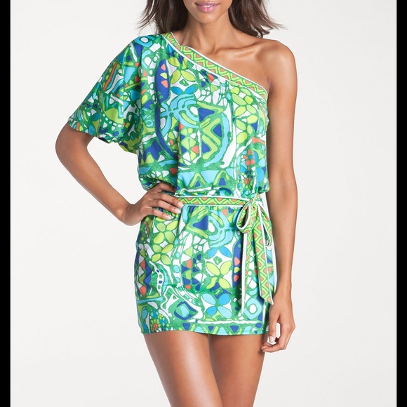 Trina Turk Dresses & Skirts - 🌀Trina Turk Women's Green Bali Hai One Shoulder🌀