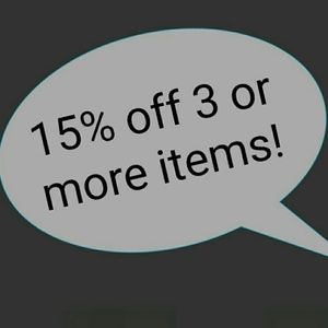 🔥Get 15% off your purchase when you buy 3 items🔥