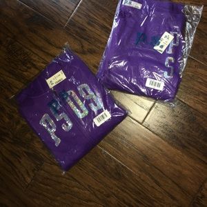 Purple and silver sweat suit