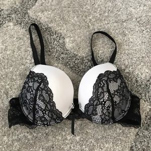 Black and white bra