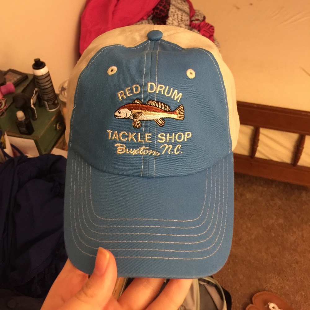 Unisex classic  red drum tackle shop hat
