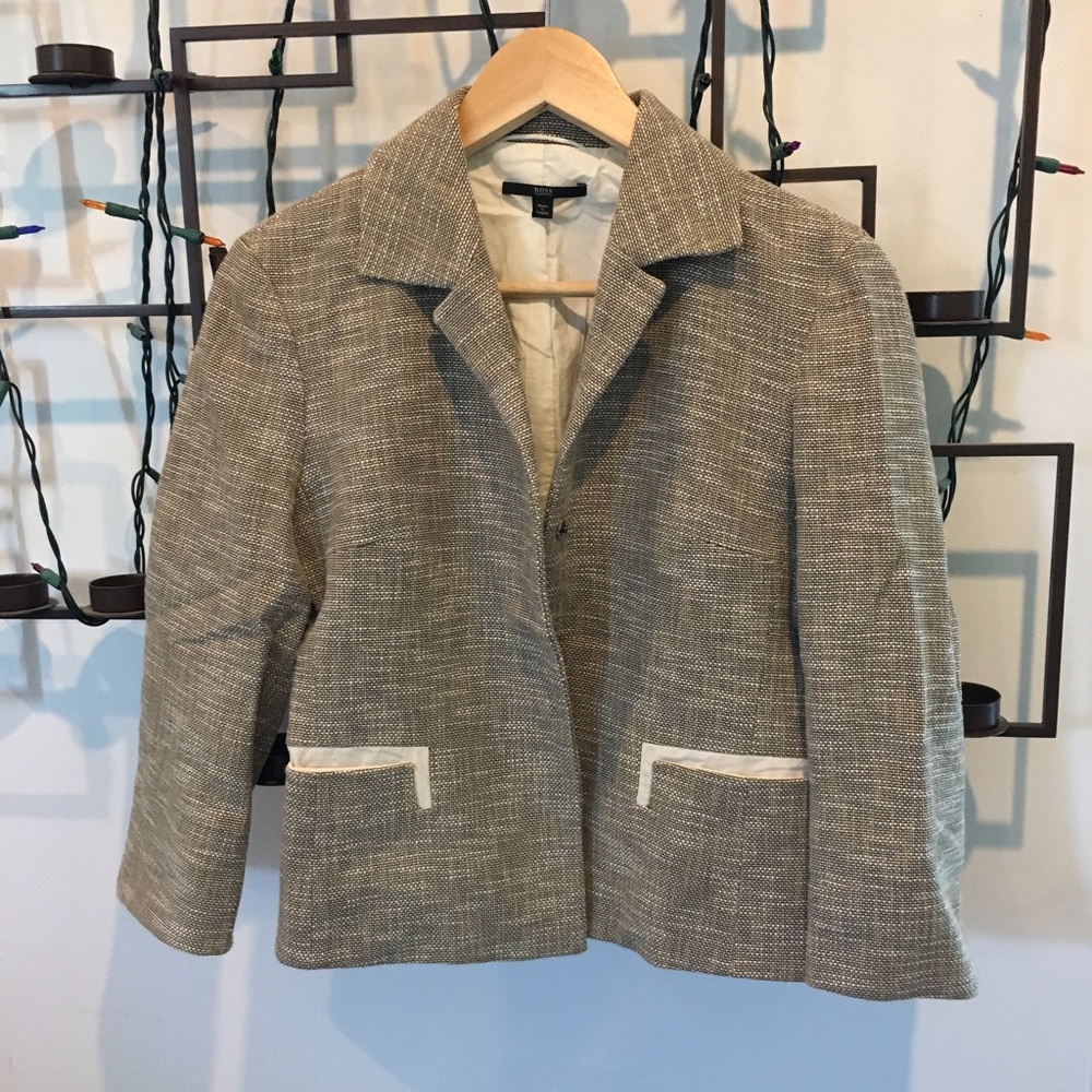 BOSS by Hugo Boss cotton beige blazer