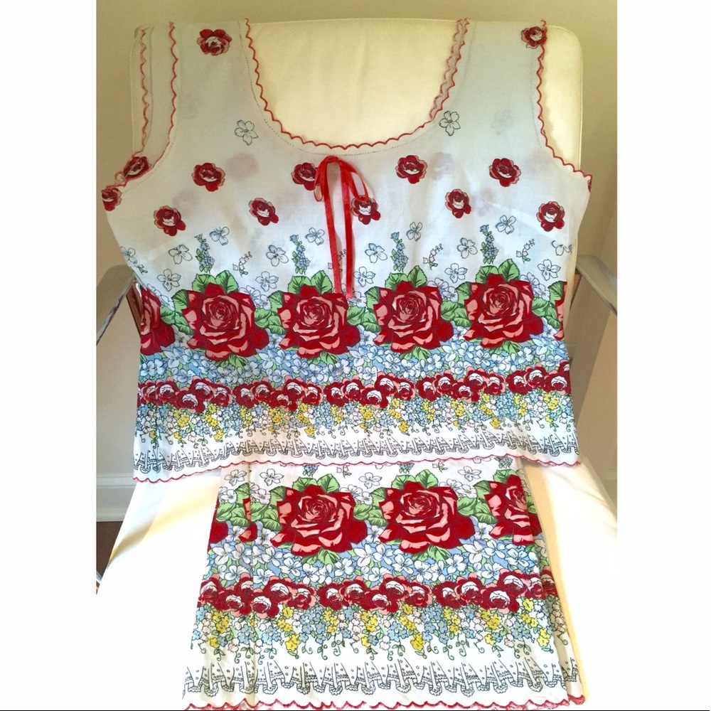 🚫SOLD Anthropologie Eloise Rose Pajama Set M/L - Picture 8 of 8