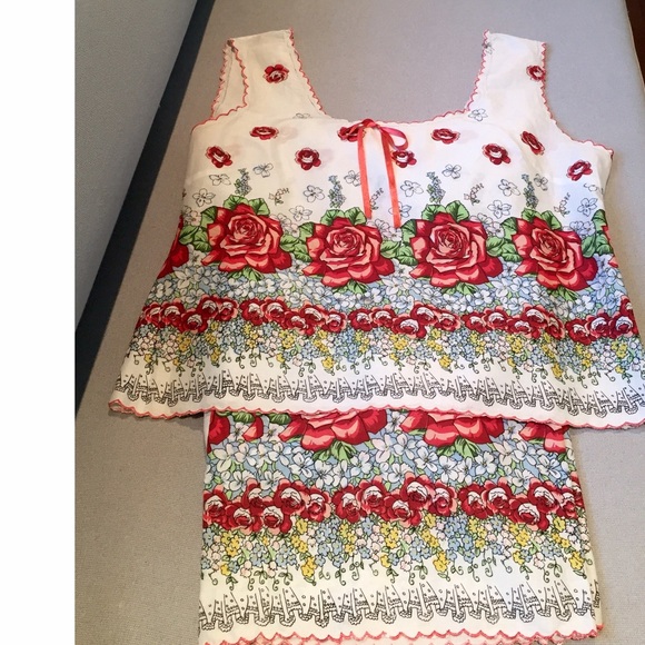 🚫SOLD Anthropologie Eloise Rose Pajama Set M/L - Picture 7 of 8