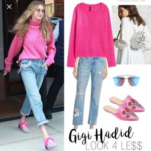 Burberry fuschia bright pink sweater size 8