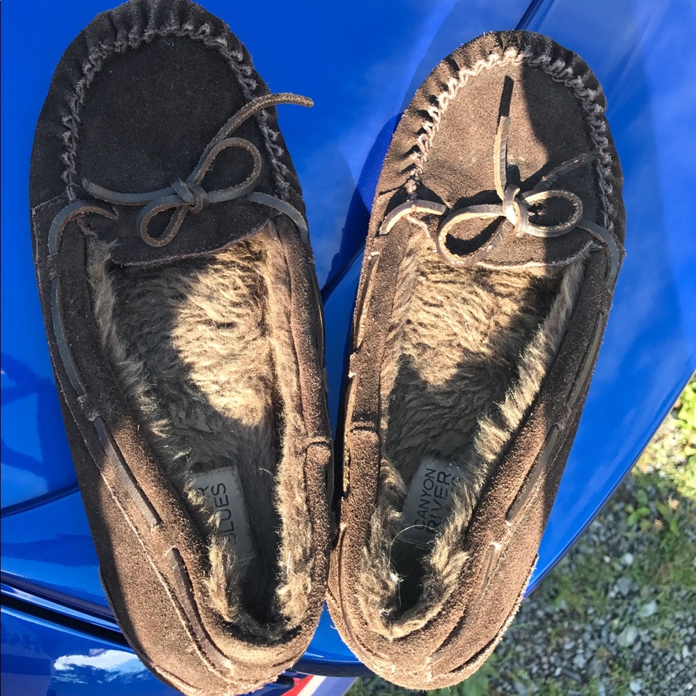 Brown moccasins