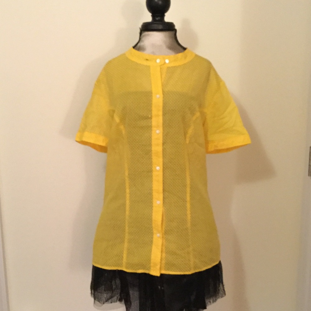 RARE Vintage 50s Yellow Button Down