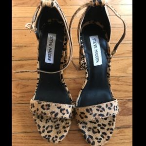 Steve Madden Ankle Strap Leopard Pumps