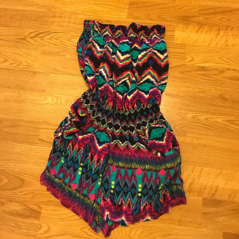 Strapless romper