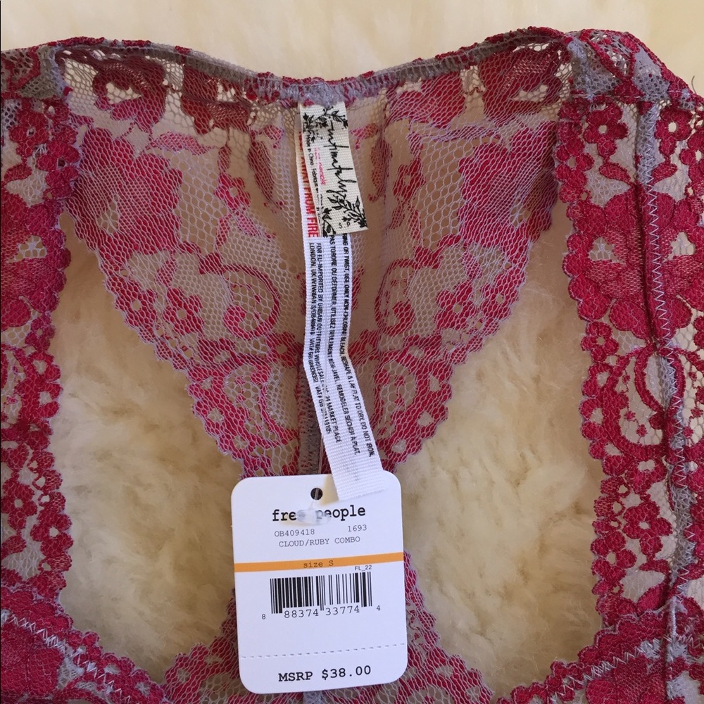Last One- (S) Free People Racerback Lace Bralette - Picture 5 of 8