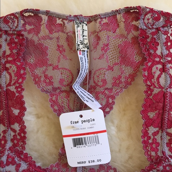 Last One- (S) Free People Racerback Lace Bralette - Picture 4 of 8