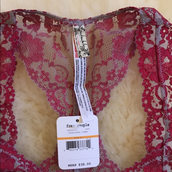 Last One- (S) Free People Racerback Lace Bralette - Picture 5 of 8