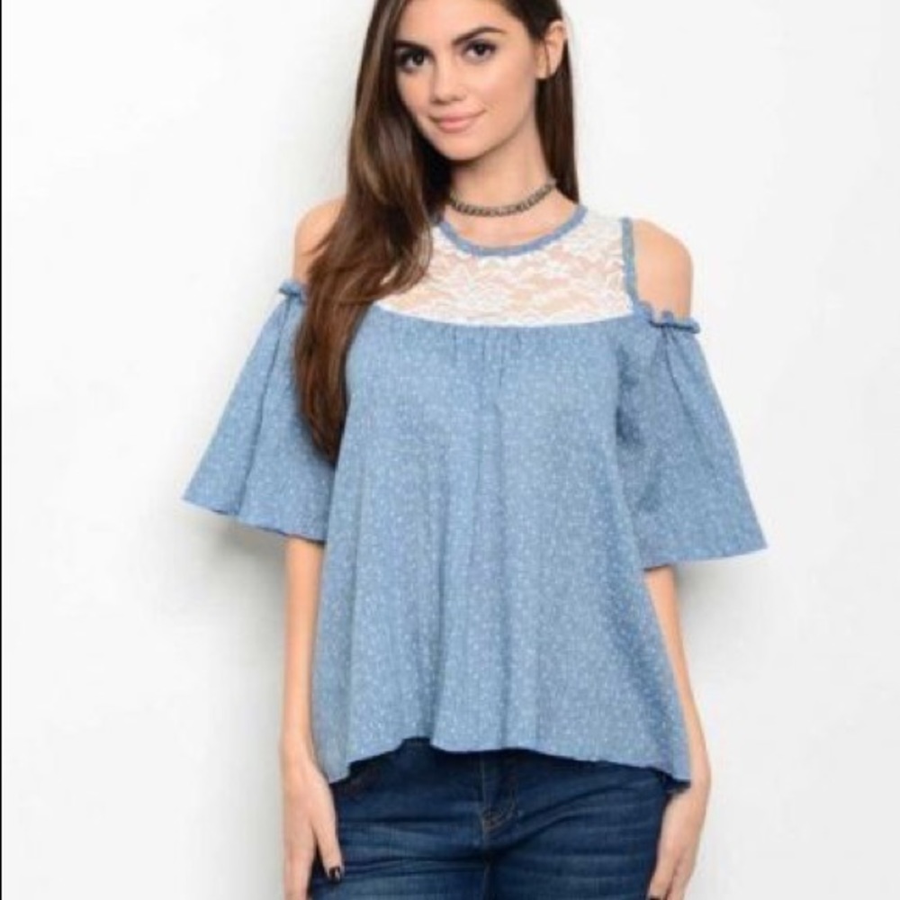 Open Shoulder Lace Top Ladies Blouse