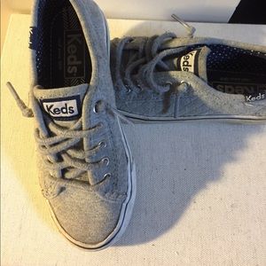Keds Girls Gray Quilted Double Up Sneakers
