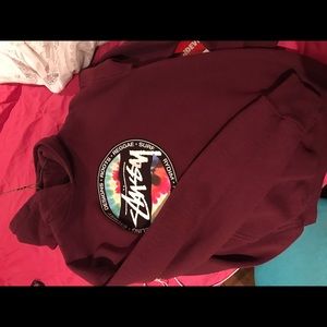Burgundy Stussy Sweater