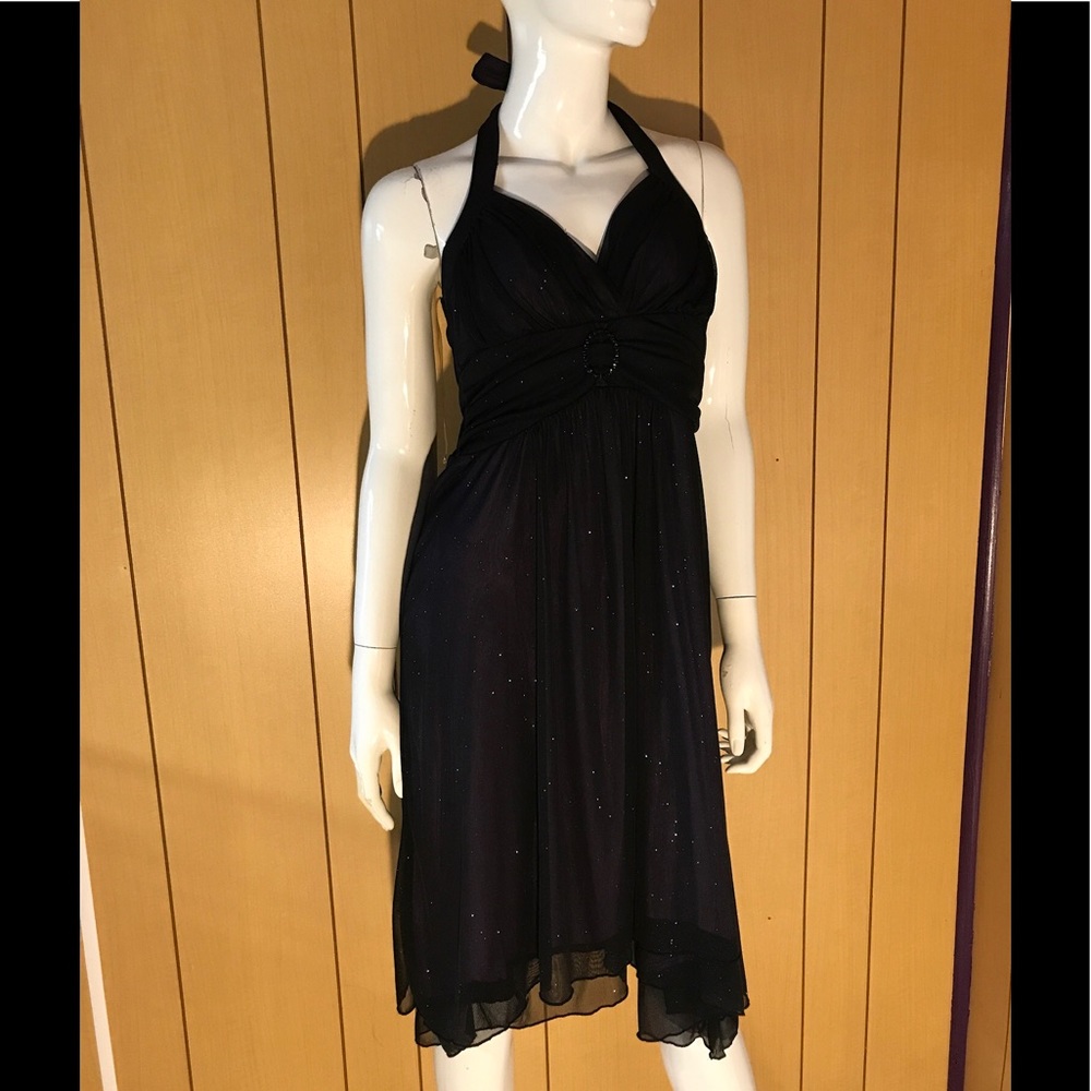 Purple Flitter Dress Large Halter Top