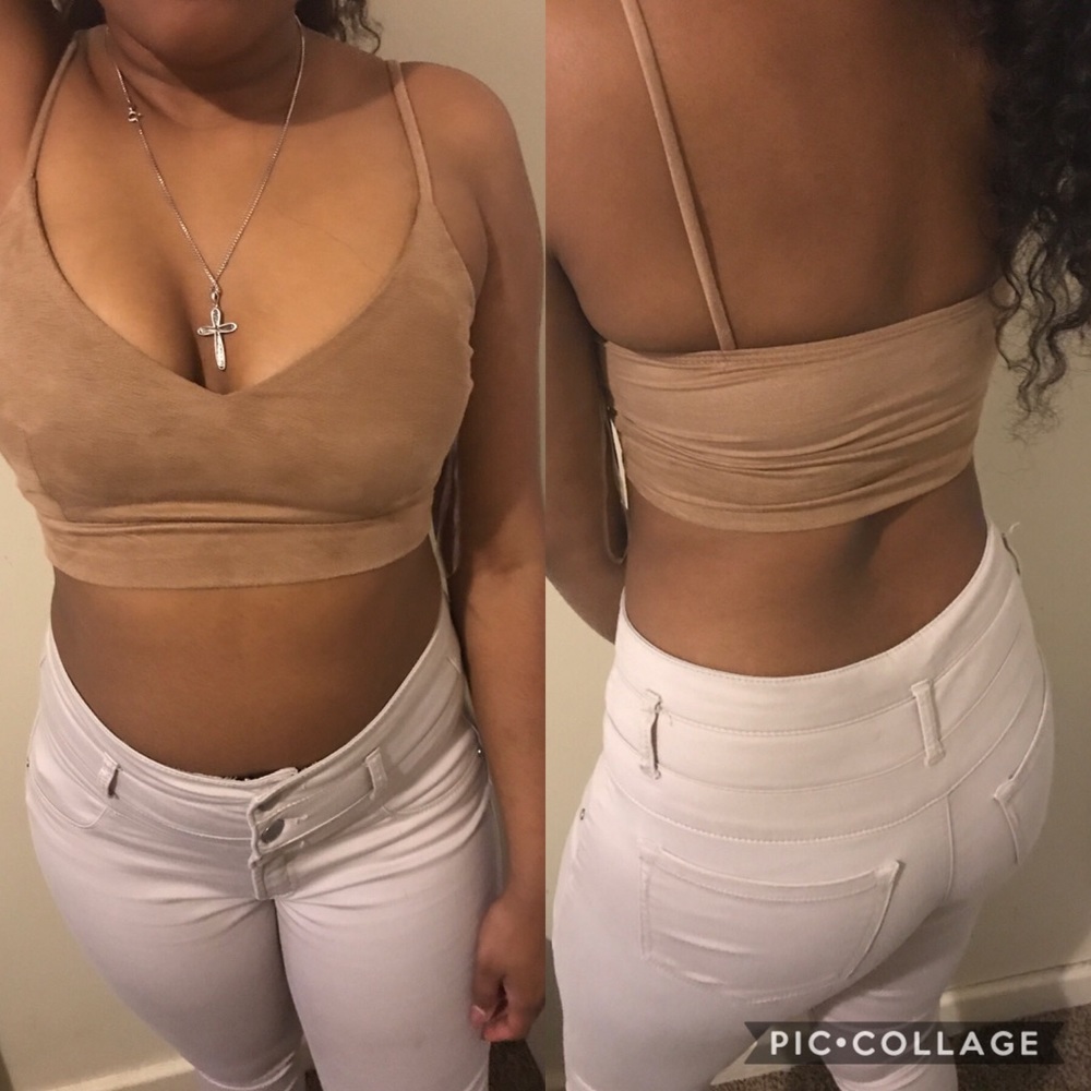 Taupe crop top