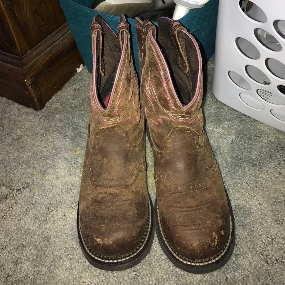 Justin steal toe boots