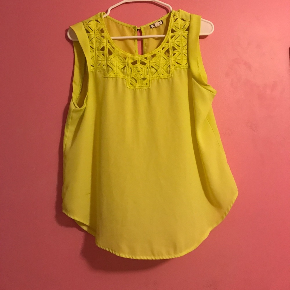 Yellow blouse.