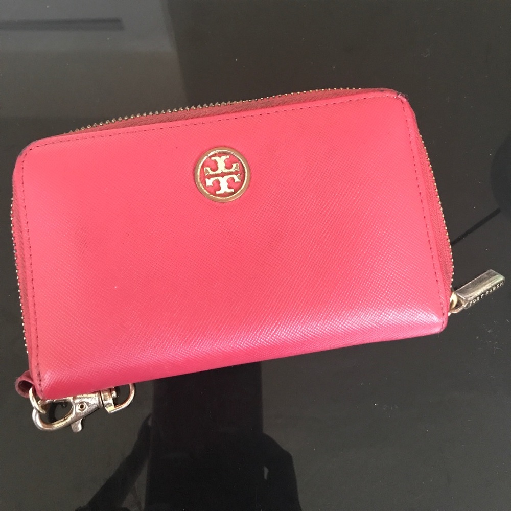 Pink Leather Tory Burch Wallet