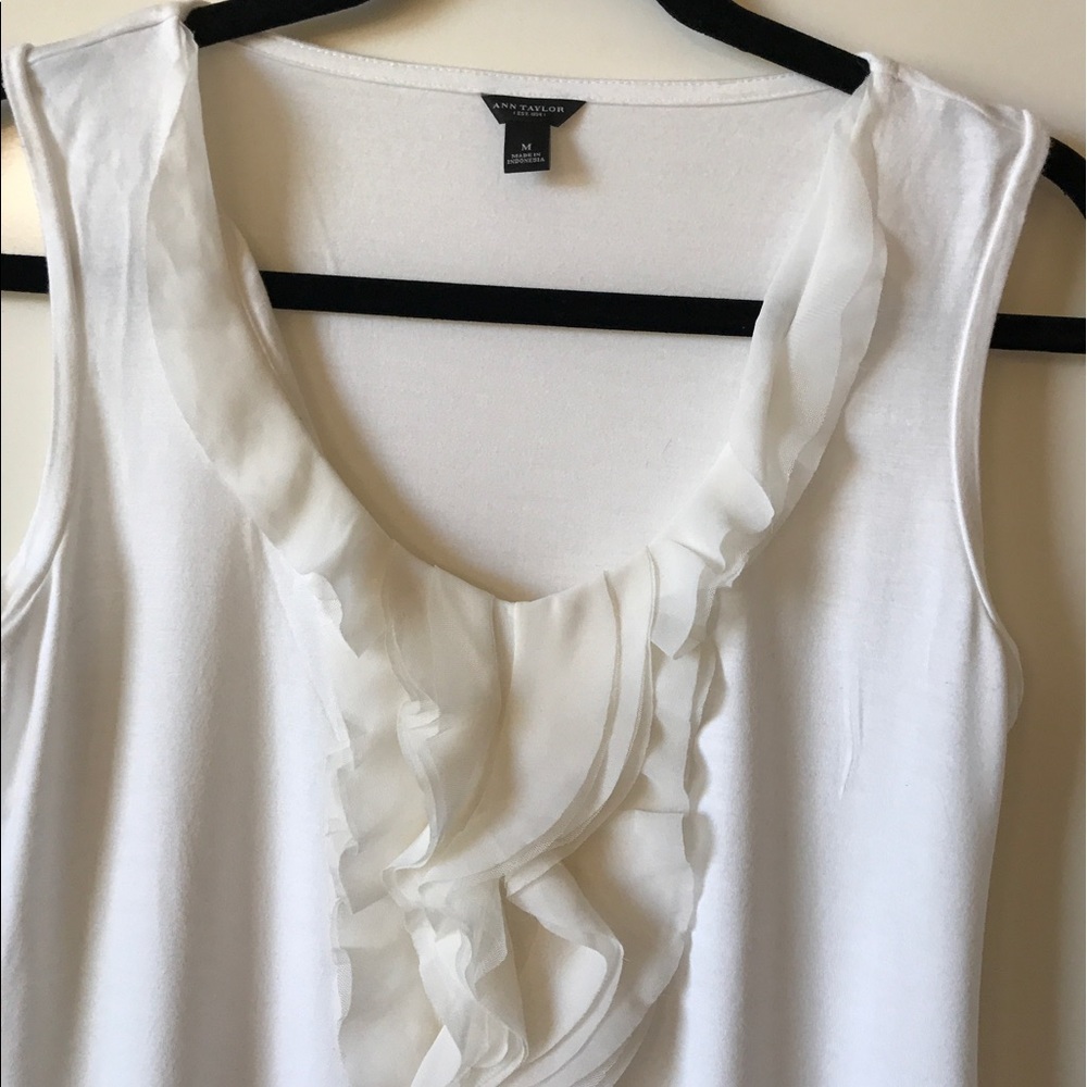 Ann Taylor top with chiffon ruffle