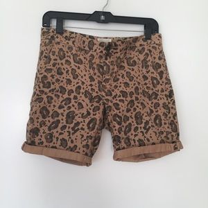 Obey leopard print khaki shorts