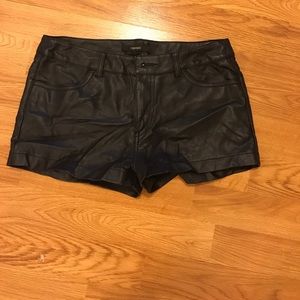 Black pleather shorts