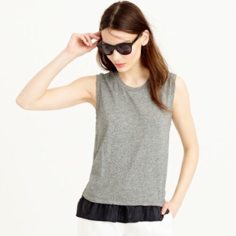NWOT J Crew Ruffle Bottom Tank Top - Picture 1 of 4