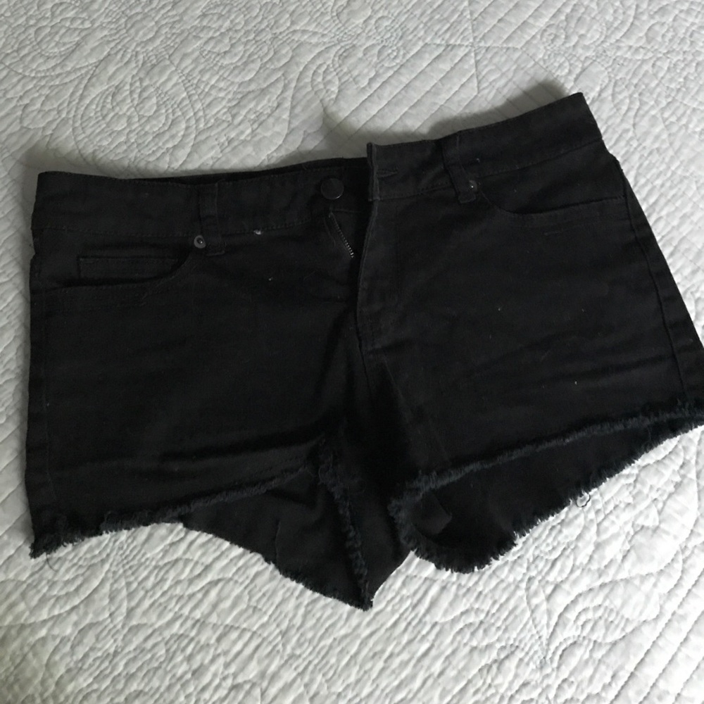 Black Denim Cutoff Shorts
